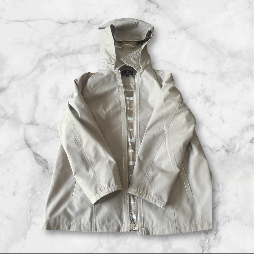 Dennis Basso Water Resistant Jacket with Striped Lining, Color "Slate"